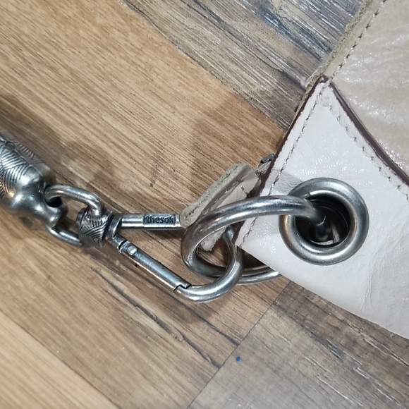 THE SAK THALIA Navy and Beige Small Leather Hobo Bag Purse with Braided Handle - Picture 7 of 16